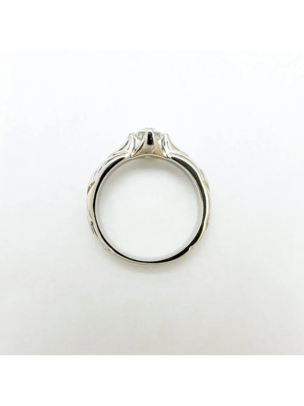 Chanel Quilted Diamond Platinum Ring